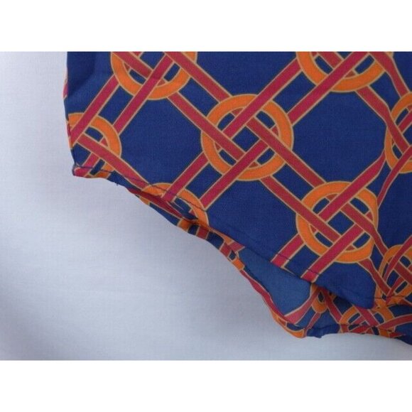 Mud Pie Women's Tunic Top Size Large 12-14 Blue Orange Long Sleeve Shirt MudPie - Picture 3 of 6